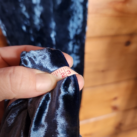 Ecote Anthro Blue Velvet Harem Pull On Jogger Pants Stretch High Waist Crop Sz S - Picture 6 of 11